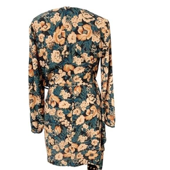 Zara Basic Floral Polka Dot Mixed Print Mini Wrap Dress Size XS - Picture 2 of 7